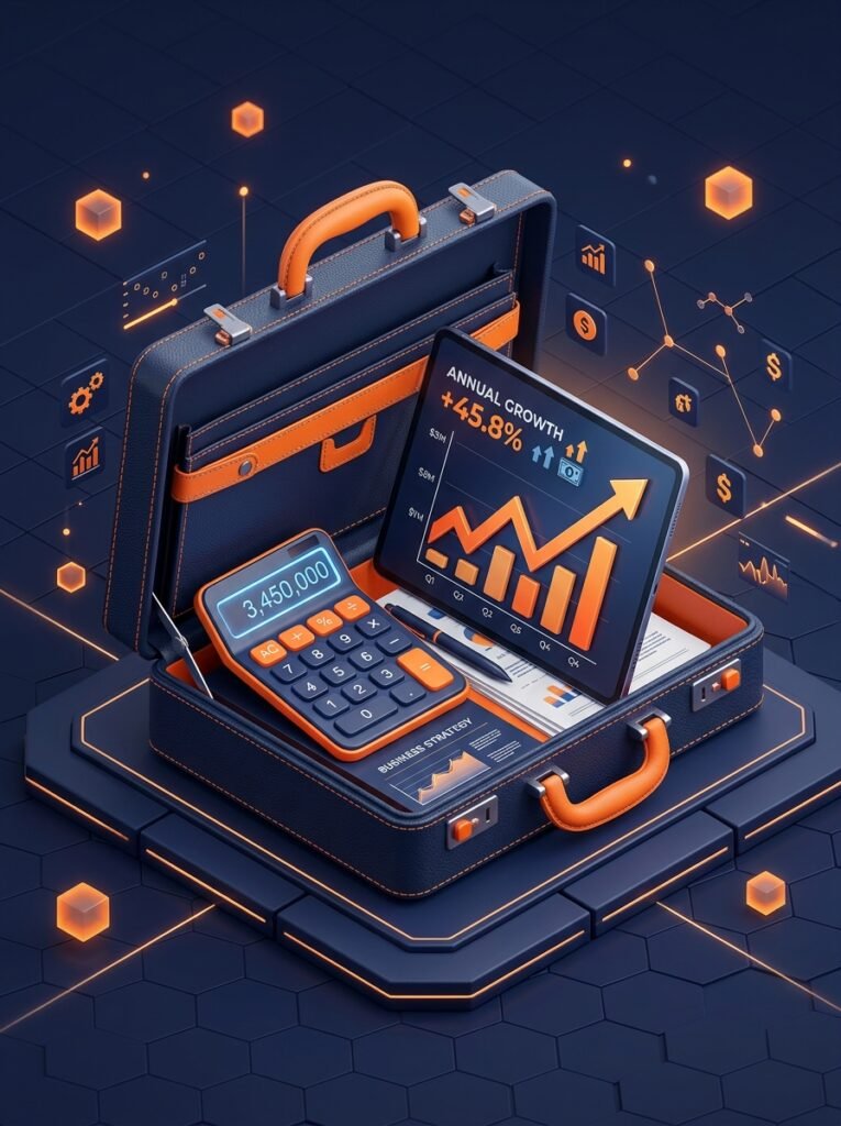 Analyze business cash flow, break-even points, and startup valuations.