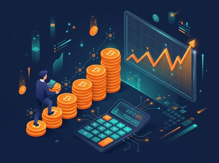 Crypto DCA calculator showing average cost and ROI