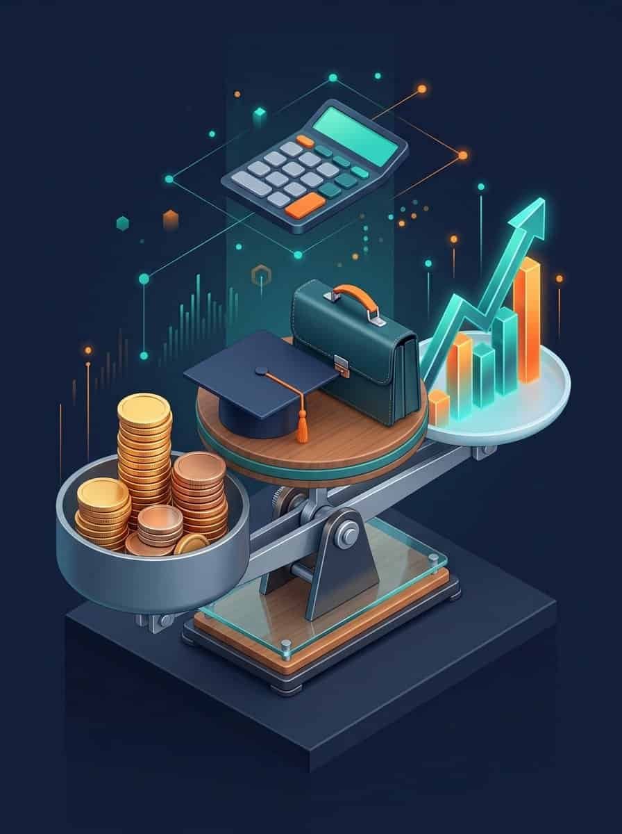 College cost vs future earnings calculator with ROI analysis