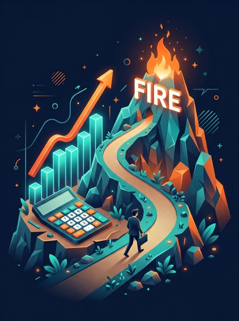 FIRE calculator showing financial independence path