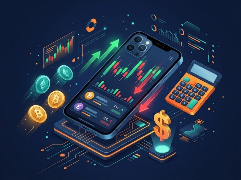 Crypto profit and loss calculator with live prices and fees