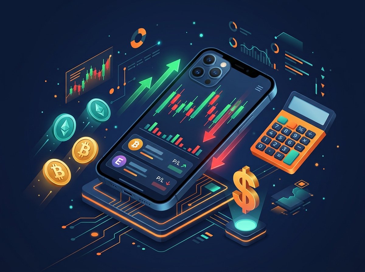 Crypto profit and loss calculator with live prices and fees