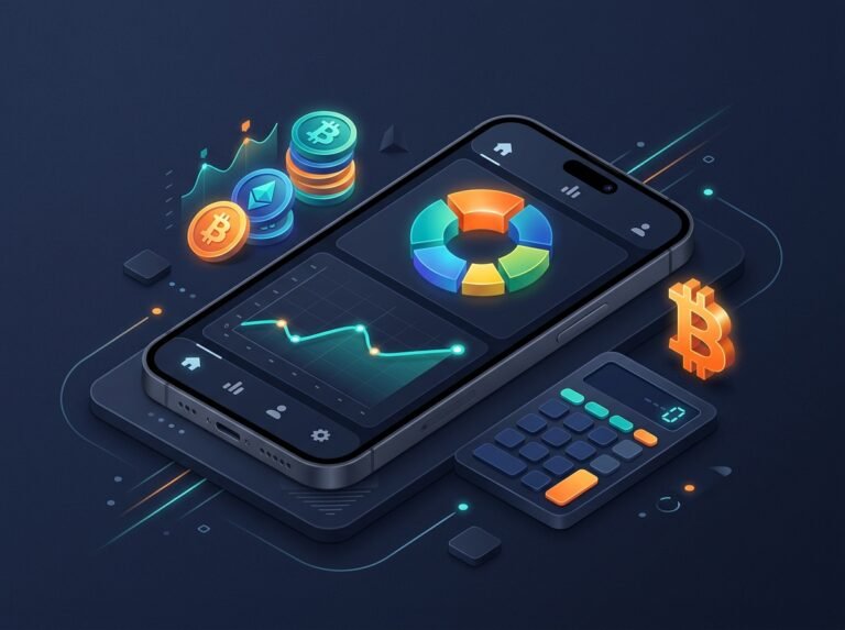 Crypto portfolio tracker showing total value and allocation