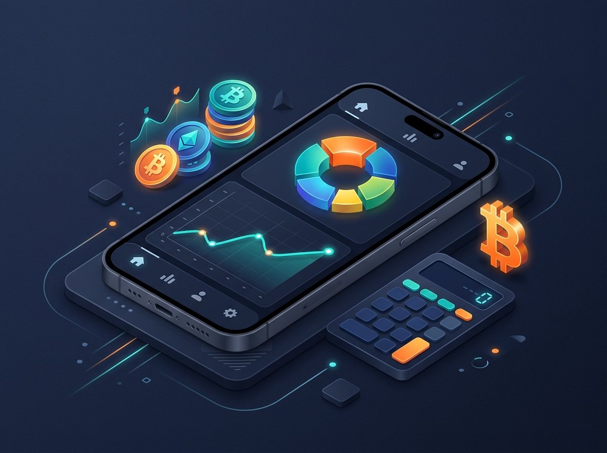 Crypto portfolio tracker showing total value and allocation