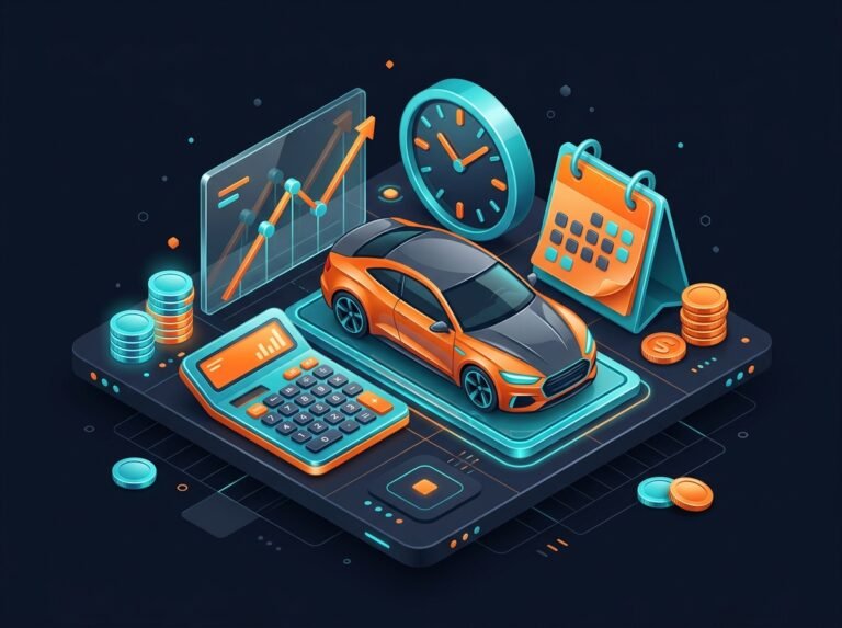 Car depreciation calculator with line chart showing car value declining over years