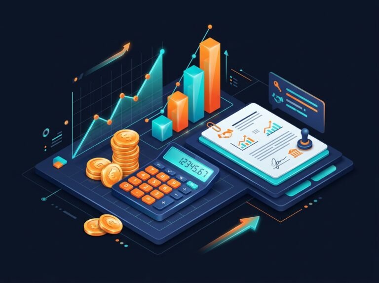 Business loan calculator with line chart comparing loan balance under different rates