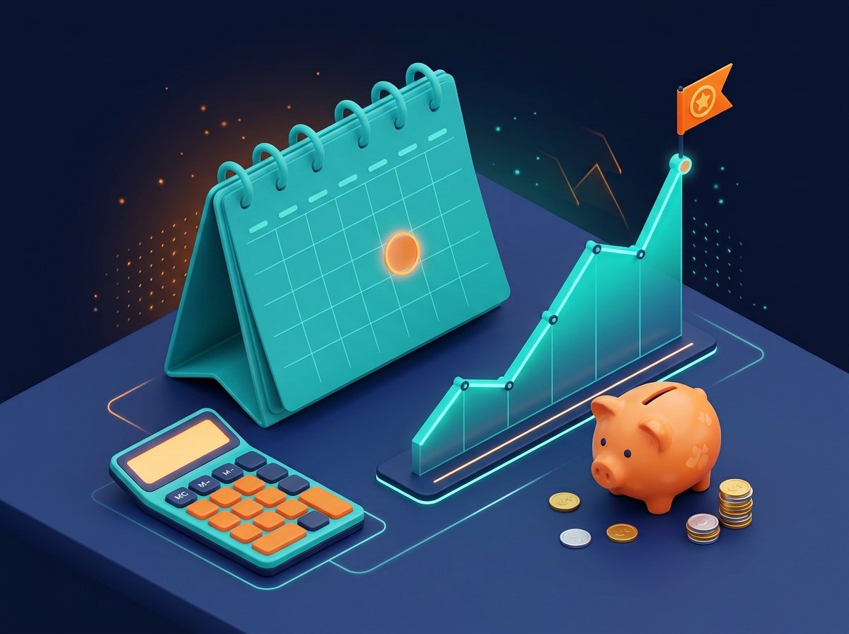 Savings goal by date calculator with target date tracking