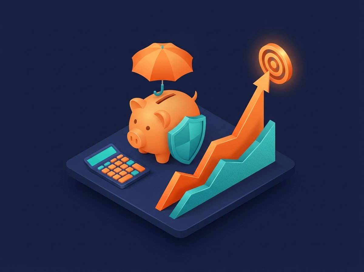 Rainy day fund calculator with emergency savings chart