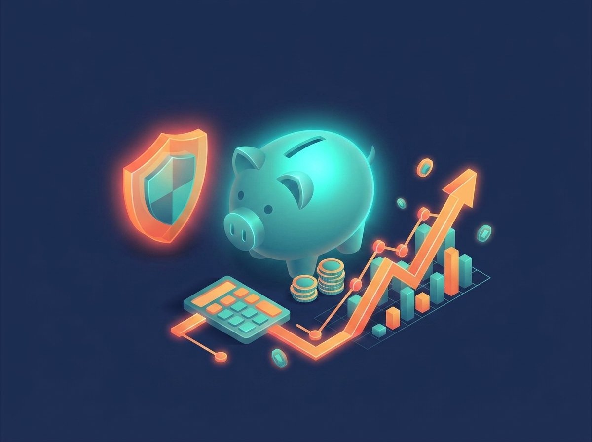 Emergency fund calculator showing savings growth