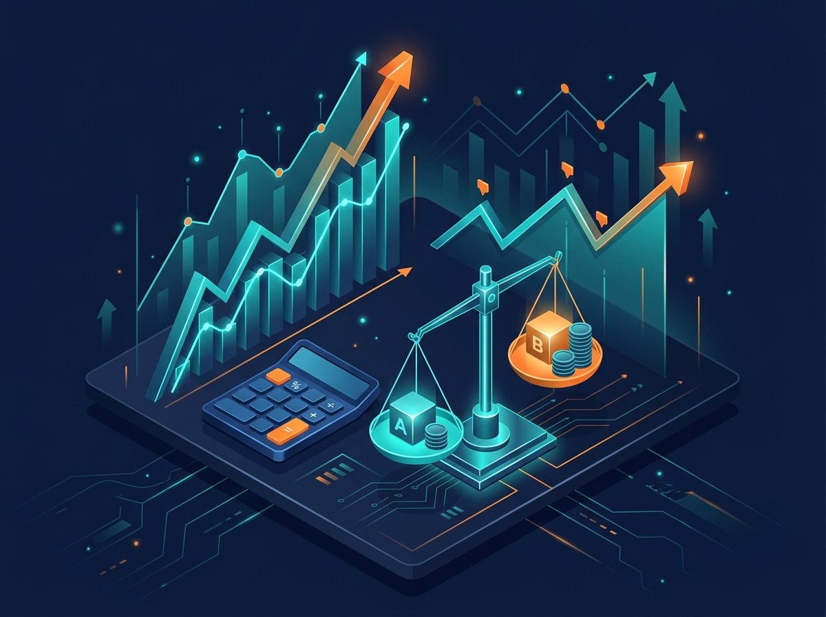 Stock comparison calculator comparing two stocks